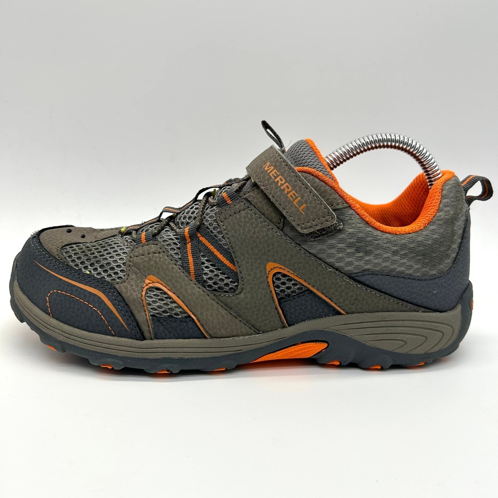 Merrell Trail Chaser Hiking Sneakers Kids 7W Brown Orange Gorpcore Leather Shoes